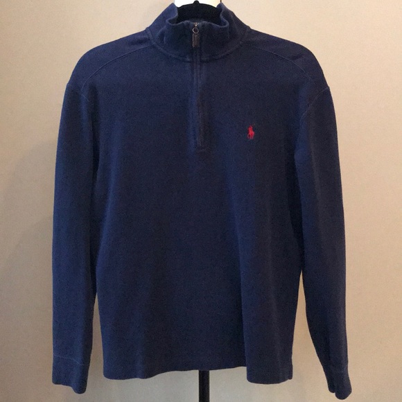 Polo by Ralph Lauren Navy 1/4 Zip Sweater - Picture 7 of 9